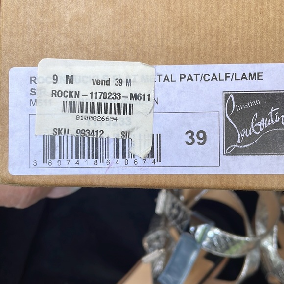 CHRISTIAN LOUBOUTIN LEATHER METALLIC STUDDED GLADIATOR SANDALS - 9 - NIB !🔥👠 - Picture 10 of 14